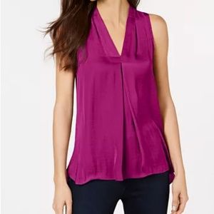 Vince Camuto Fuschia Sleeveless V-Neck Blouse